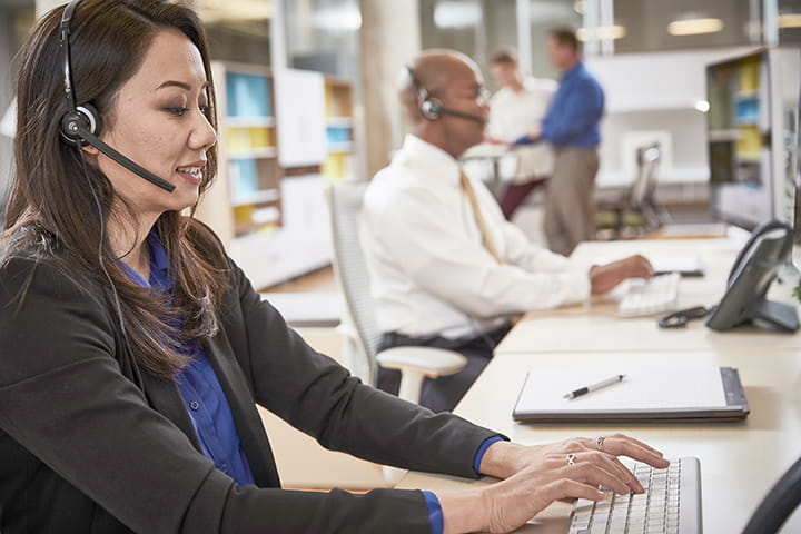 Woman in customer care team
